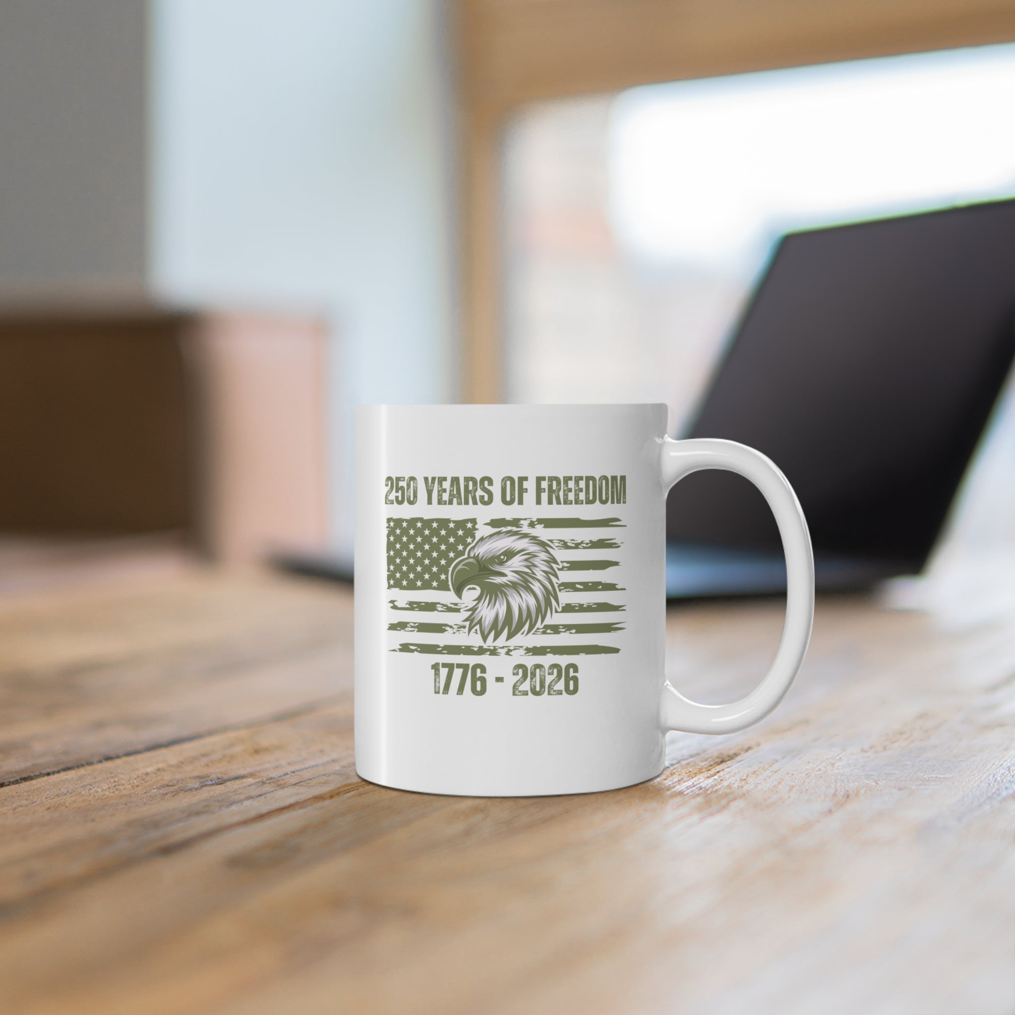 250 Years of Freedom Eagle Flag Coffee Mug (1776–2026)