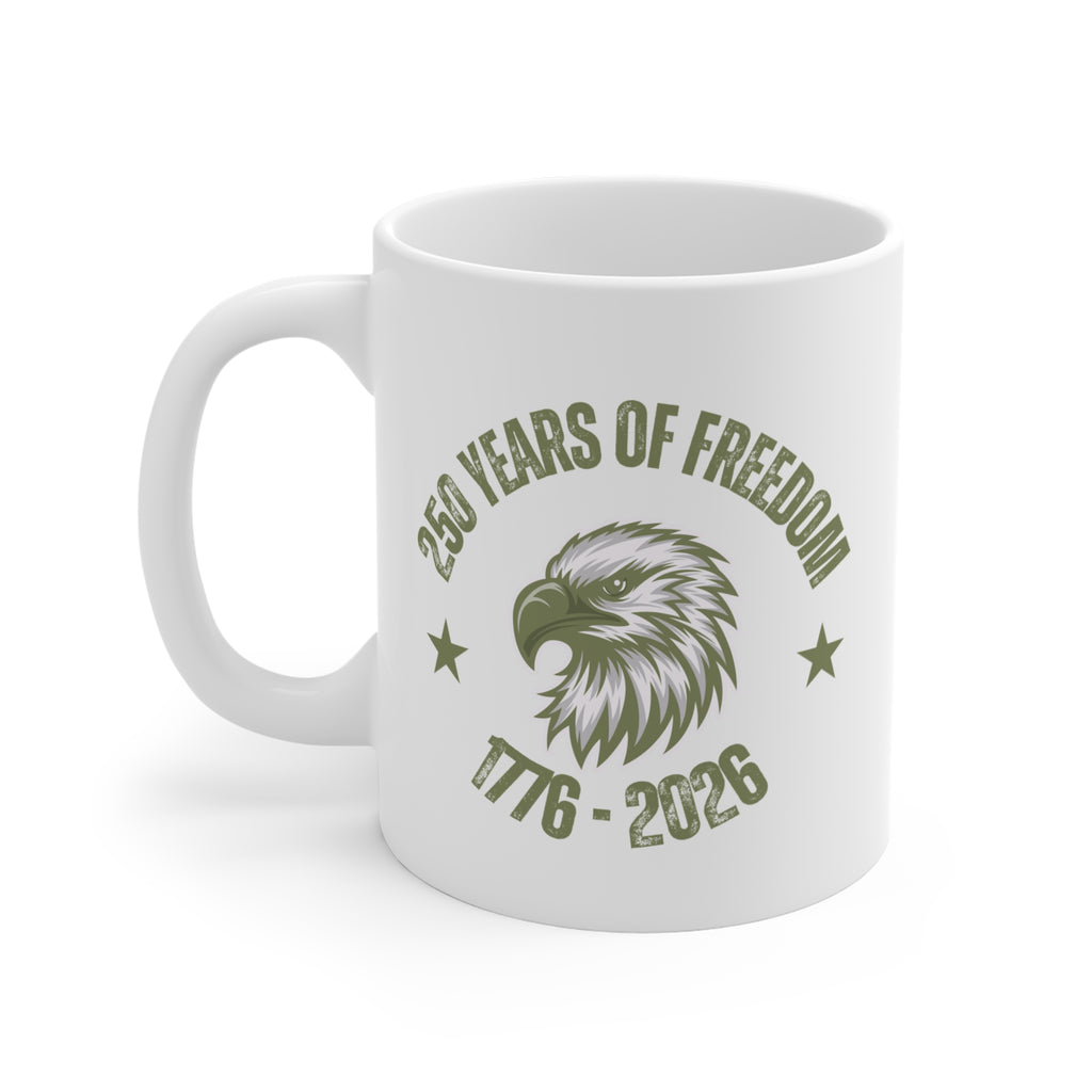 Mug — 250 Years of Freedom 1776–2026 Eagle Anniversary Coffee Mug
