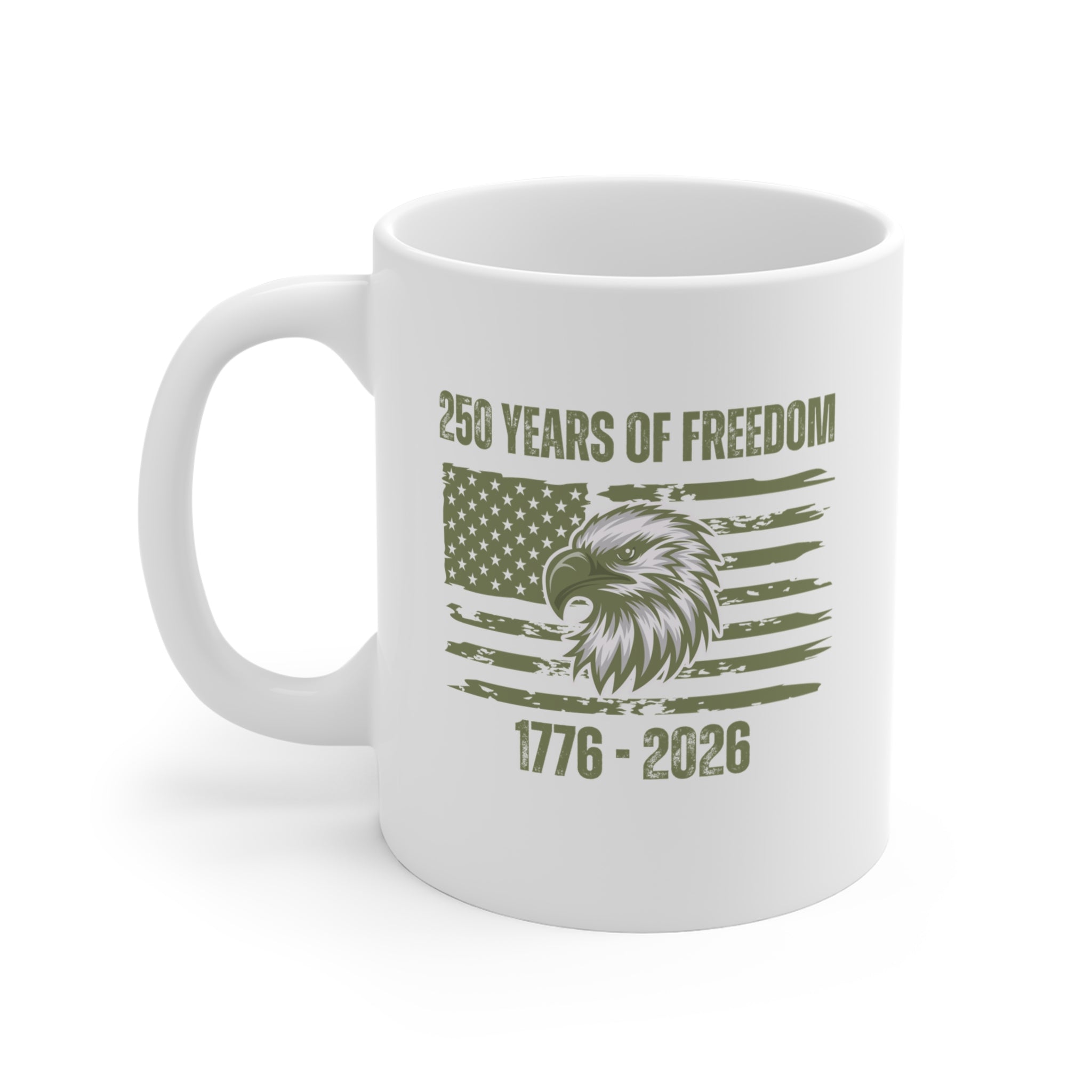 250 Years of Freedom Eagle Flag Coffee Mug (1776–2026)