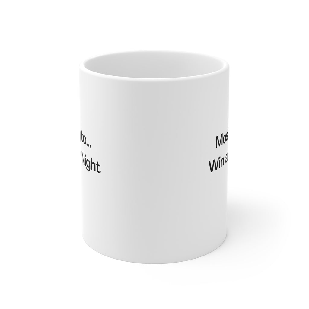 Most Likely to Win at Trivia Night Mug — Funny Coffee Cup for Trivia Lovers