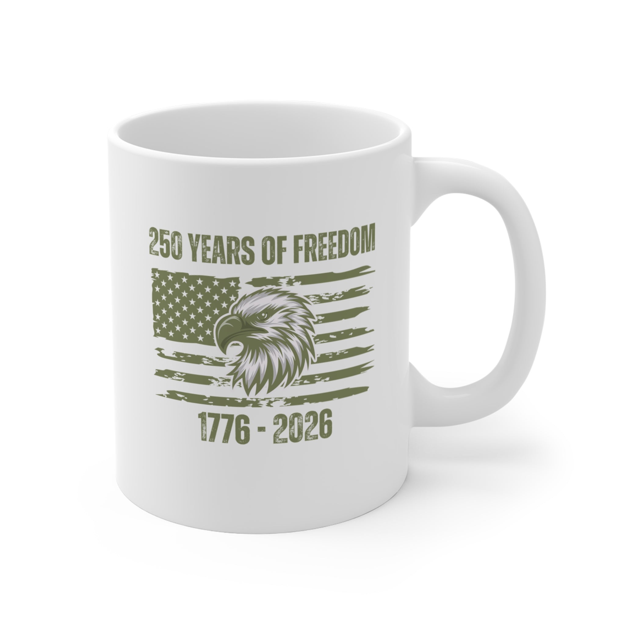 250 Years of Freedom Eagle Flag Coffee Mug (1776–2026)