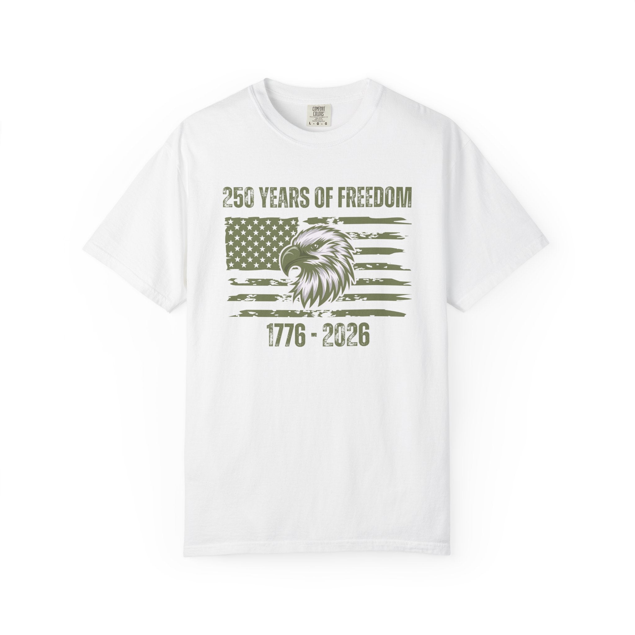 250 Years of Freedom 1776-2026 Patriotic T-Shirt — American Flag & Eagle Anniversary Tee
